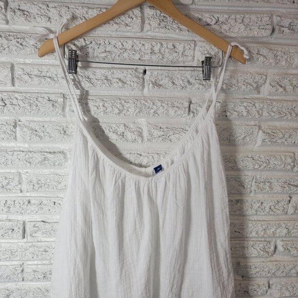 Old Navy Womens Top 4X Plus Camisole Tied Spaghetti Straps Casual WHI3E - Picture 3 of 9
